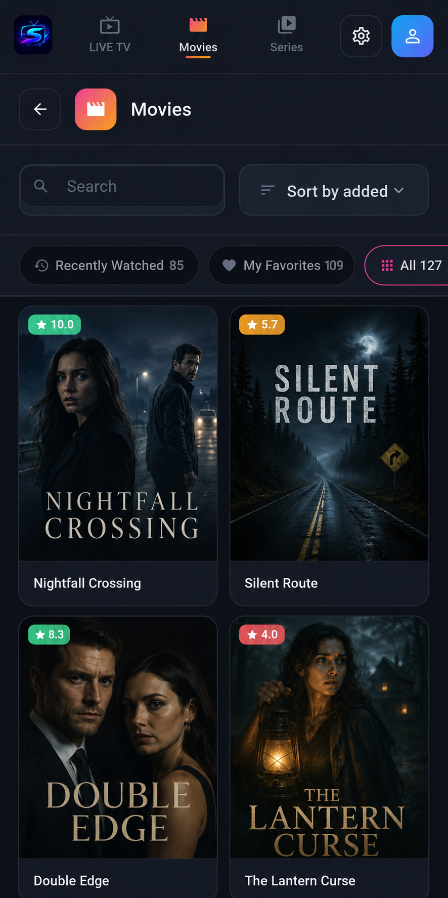 SmartyGO movies screen