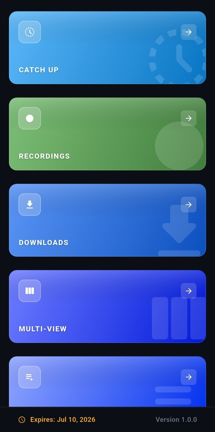 SmartyGO tools including catch-up, recordings, downloads and multi-view